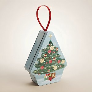 Lata de Natal de Metal para Pendurar - Árvore de Natal - 10x13,5x4cm - 1 unidade - Rizzo
