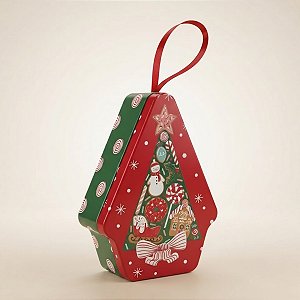 Lata de Natal de Metal para Pendurar - Árvore de Doces - 10x13,5x4cm - 1 unidade - Rizzo