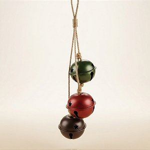 Enfeite Decorativo De Natal - Corda Com Sinos Coloridos - 40cm - 1 unidade - Rizzo