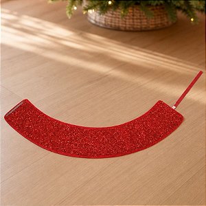 Saia Para Árvore de Natal - Vermelho com Glitter - 60x25cm - 1 unidade - Cromus - Rizzo