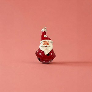Enfeite para Pendurar de Natal - Guizo com Papai Noel - 6x4x6cm - 1 unidade - Cromus - Rizzo