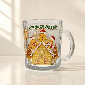 Caneca de Vidro de Natal - Um Doce Natal - 330mL - 1 unidade - Rizzo