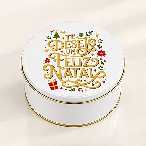 Lata de Metal de Natal - Te Desejo Um Feliz Natal- 13,85x6,7cm - 1 unidade - Rizzo