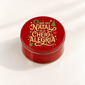 Lata de Metal de Natal - Cheio de Alegria - 13,85x6,7cm - 1 unidade - Rizzo