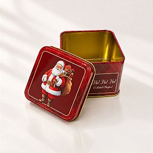 Lata de Metal de Natal - O Natal Chegou - 8x6,3cm - 1 unidade - Rizzo