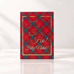 Cartão de Natal - Ho Ho Ho - Vermelho - 9,5x13,7cm - 1 unidade - Rizzo