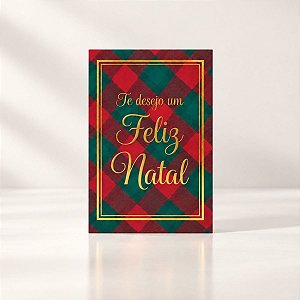Cartão de Natal - Te Desejo um Feliz Natal - Vermelho e Verde - 9,5x13,7cm - 1 unidade - Rizzo