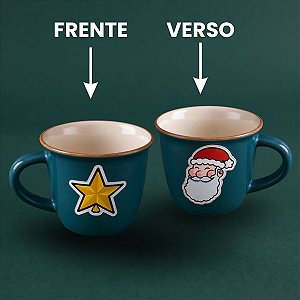 Caneca de Porcelana Personalizado Natal - Verde Escuro - 70ml - 1 unidade - Rizzo