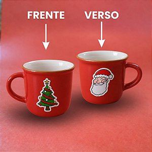 Caneca de Porcelana Personalizado Natal - Vermelho - 140ml - 1 unidade - Rizzo