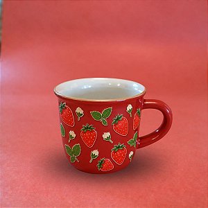 Caneca de Porcelana Personalizado Frutinhas - Morango - 70ml - 1 unidade - Rizzo