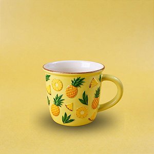 Caneca de Porcelana Personalizado Frutinhas - Abacaxi - 70ml - 1 unidade - Rizzo