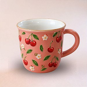 Caneca de Porcelana Personalizado Frutinhas - Cereja - 140ml - 1 unidade - Rizzo