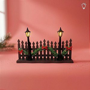 Enfeite Decorativo De Natal - Mini Cerca com Luz - 16x10cm - 1 unidade - Cromus - Rizzo