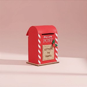 Enfeite de Natal em Feltro - Caixa de Correios "Letters to Santa" - 15x10,5x7,5cm - 1 unidade - Cromus - Rizzo