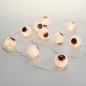 Cordão de Led de Halloween - Olhos Vermelhos - 1,8 metros - 1 unidade - Rizzo