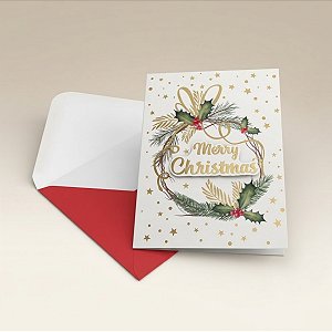Cartão de Natal Musical Decorado - Guirlanda - 14,5x20cm - 1 unidade - Rizzo