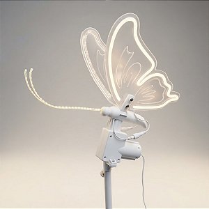 Borboleta de LED Branco para Decoração com Suporte - 100cm - 1 unidade - Rizzo