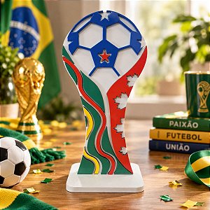 Display de Mesa em MDF - Troféu Copa do Mundo - 26 cm - 1 unidade - Rizzo