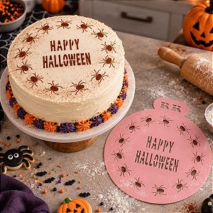 Stencil Happy Halloween - Ref.3058 - 23,5x21,5cm - 1 unidade - RR Cortadores - Rizzo
