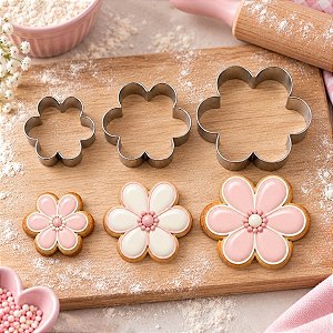 Kit Cortadores Margaridas - Ref.667 - 7x5,5x3,5cm - 3 unidades - RR Cortadores - Rizzo