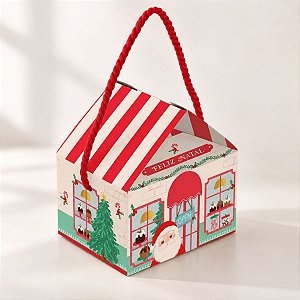 Caixa Casinha - Surpresa do Noel - Vermelha -12,5x9,5x12cm - 10 unidades - Cromus - Rizzo