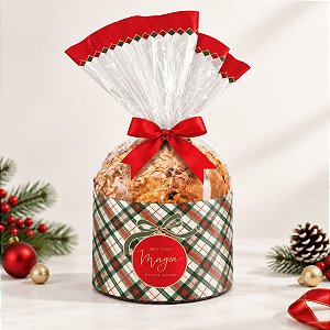 Saco Transparente Para Panetone 500g - Memórias Vermelho - 25x35cm - 50 unidades - Cromus - Rizzo