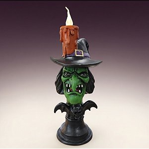Vela Decorativa Com Led Halloween - Bruxa - 32x13x10cm - 1 unidade - Cromus - Rizzo