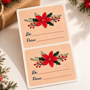 Adesivo De/Para Decorativo de Natal - Ramos - Ref.2571 - 4x4cm - 60 unidades - Stickr - Rizzo