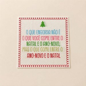 Guardanapo de Papel Natalino -  O que você come - 32,5x32,5cm - 20 unidades - Cromus - Rizzo