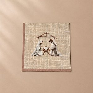 Guardanapo de Papel Natalino - Sagrada Família - Bege - 32,5x32,5cm - 20 unidades - Cromus - Rizzo