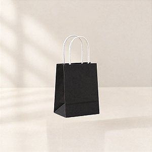 Sacola de Papel Mini - Preto - 11x8x4cm - 10 unidades - Cromus - Rizzo