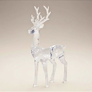 Enfeite Decorativo de Natal - Rena Cristal em Pé - 18x34x6cm - 1 unidade - Cromus - Rizzo