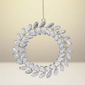 Enfeite para Pendurar de Natal - Guirlanda de Ouro com Joias Pratas - 13x14cm - 1 unidade - Cromus - Rizzo