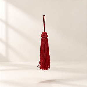 Tassel Decorativo Artesanal - Vermelho - 15cm  - 1 unidade - Cromus - Rizzo