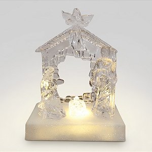 Enfeite Decorativo de Natal com LED - Sagrada Família - 13x17x7cm - 1 unidade - Cromus - Rizzo