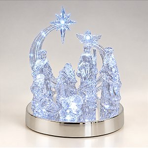 Enfeite Decorativo de Natal com Som e LED - Presépio de Natal - 18,5x19x13cm - 1 unidade - Cromus - Rizzo