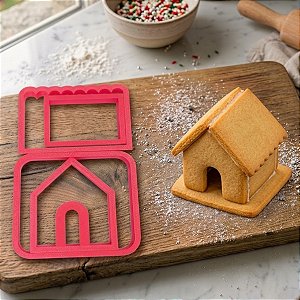 Kit Cortador + Molde Casinha 3D - Ref. 1093 - 7x6,5cm - 1 unidade - RR Cortadores - Rizzo