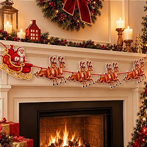 Faixa Decorativa de Natal - Trenó de Natal - 1,60x18cm - 1 unidade - Regina - Rizzo