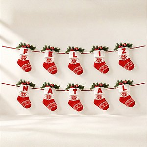 Faixa Decorativa de Natal - Meias Natal - 1,60x20cm - 1 unidade - Regina - Rizzo