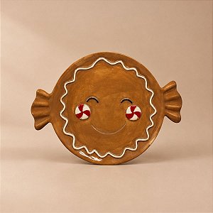 Prato de Natal em Cerâmica - Gingerbread  - 26,5x20x2cm - 1 unidade - Cromus - Rizzo