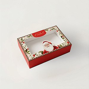 Caixa Divertida com Visor - Natal Afetivo - Vermelho - M12x8x3,5cm - 10 unidades - Cromus - Rizzo