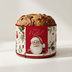 Cinta para Panetone 500g - Natal Afetivo - Vermelho - 47x10cm  - 10 unidades - Cromus - Rizzo