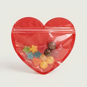 Saco Plástico Zip Lock Hermético - Coração  - 15x13cm - 10 unidades - Rizzo