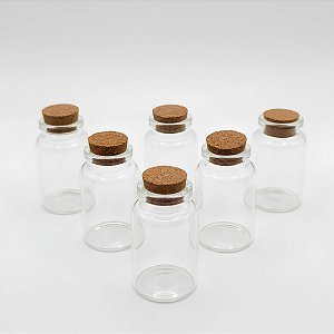 Mini Potinho de Vidro com Rolha - 30ml - 12 unidades - Rizzo