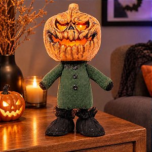 Enfeite Decorativo De Halloween Com Som, Luz e Movimento - Boneco Abóbora Assustador - 32cm - 1 unidade - Cromus - Rizzo