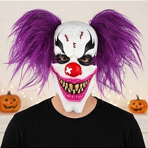 Máscara de Halloween - Palhaço Macabro - 22x16x26cm - 1 unidade - Cromus - Rizzo