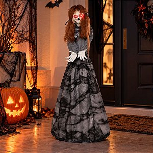 Enfeite Decorativo De Halloween Com Som, Luz e Movimento - Boneca Isolde - 1,15m - 1 unidade - Cromus - Rizzo