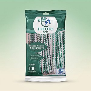 Canudo Biodegradável Tradicional - 20cm - 100 unidades - Theoto - Rizzo