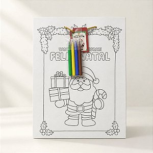 Sacola de Papel de Natal para Colorir com Canetinhas - Alegrar - 24x31x12cm - 1 unidade - Rizzo