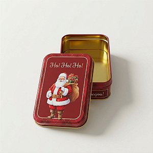 Lata de Metal de Natal - Hohoho - 12,65x8,85x4,5cm - 1 unidade - Rizzo